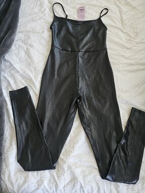 Wild Fable Black Faux Leather Jumpsuit Xs Nwt